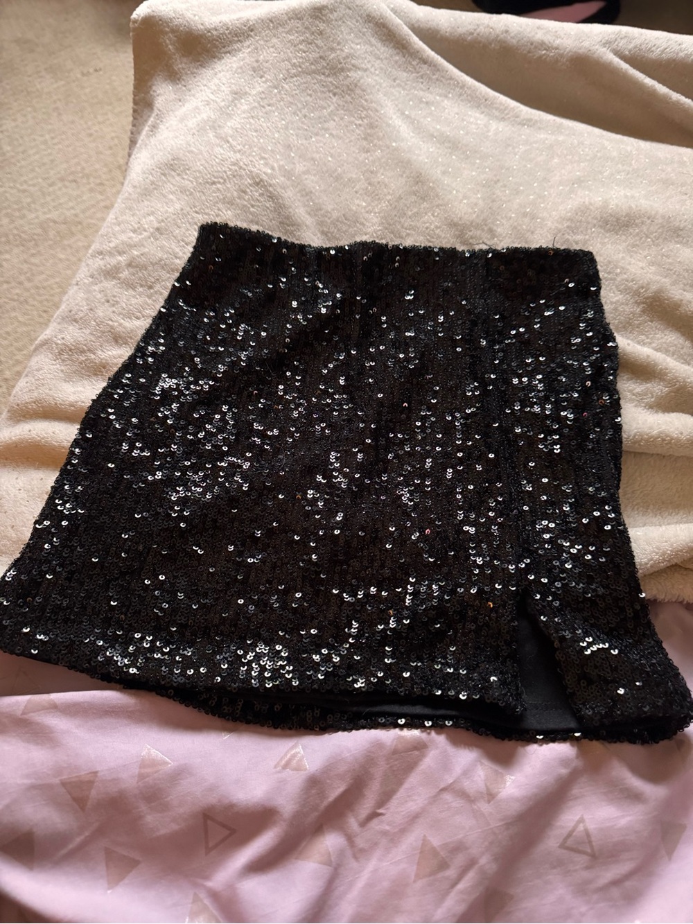 Black Sequin Mini Skirt Girls Size 7/8